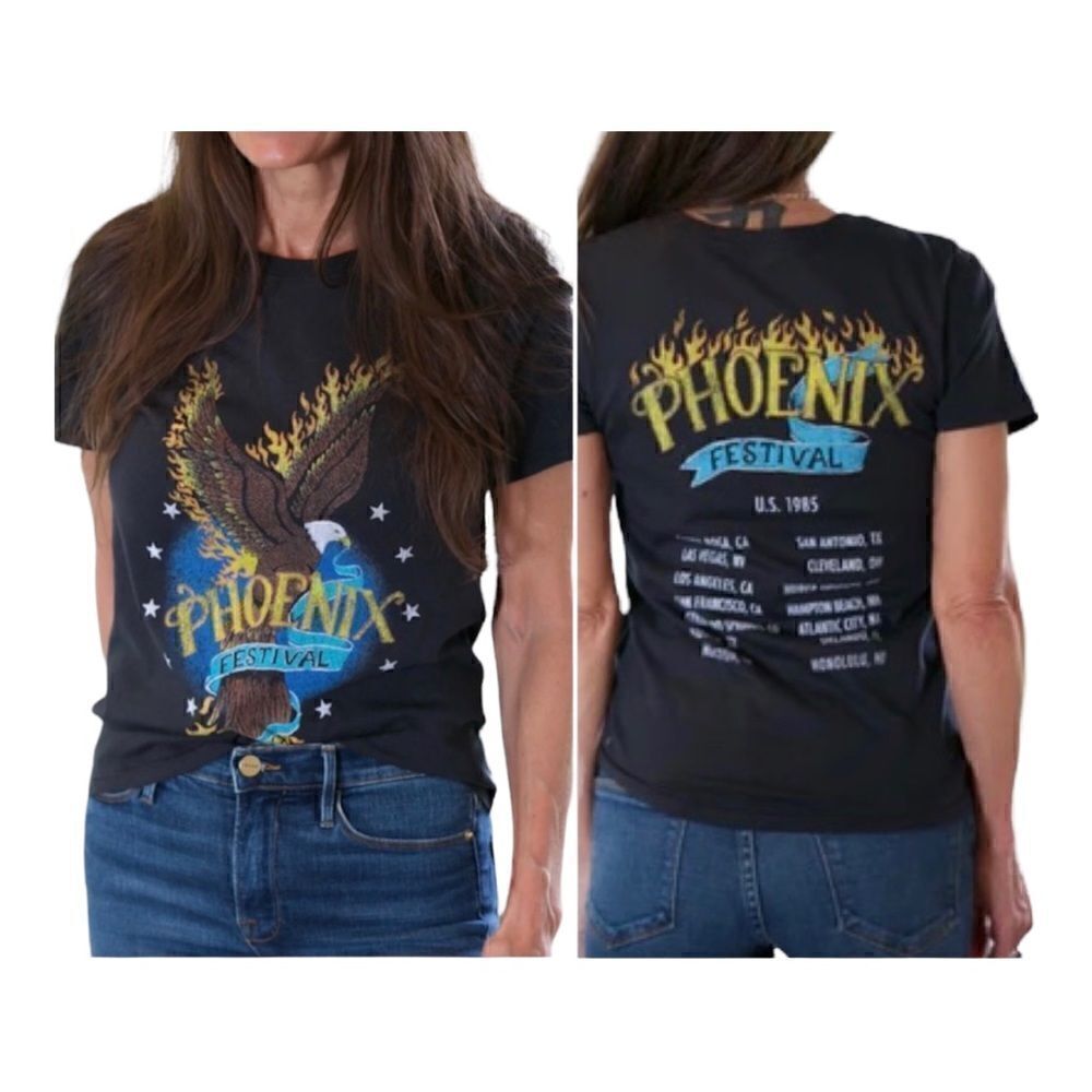 Prince Peter Phoenix Festival Eagle Graphic Tee Faded Black Women’s L NWT